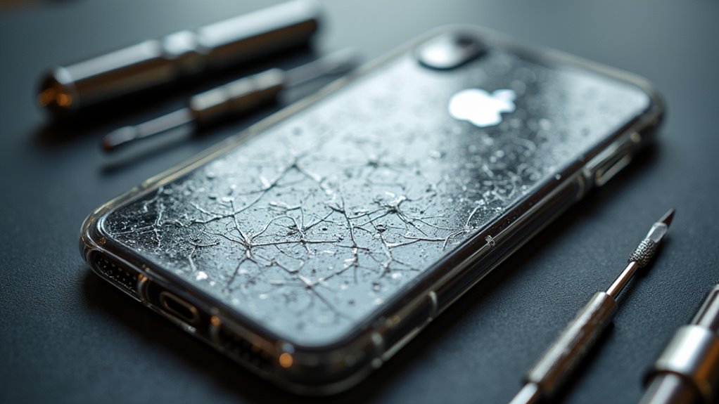 zadrapania między obudową telefonu