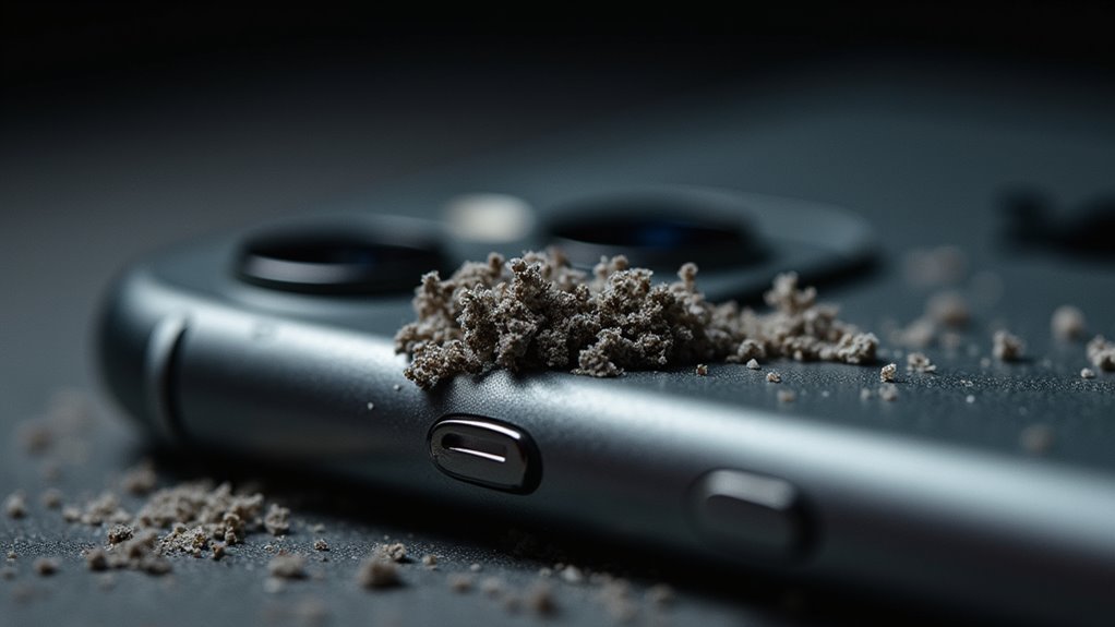 kurz i włókna zapychające port ładowania iPhone'a